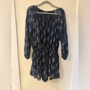 Abercrombie & Fitch Navy Tiered Maxi Skirt